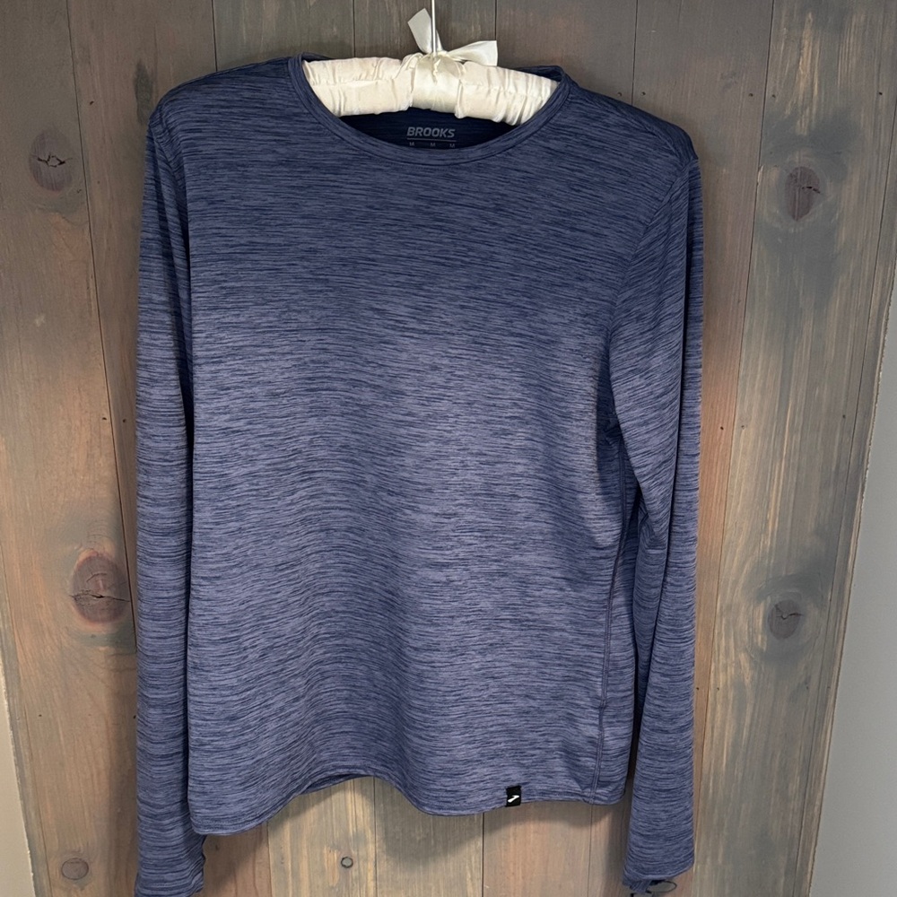 Brooks Long Sleeve Tee Navy Womens Medium